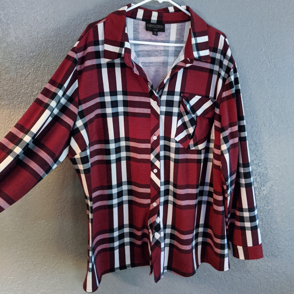 Super soft red flannel button down shirt